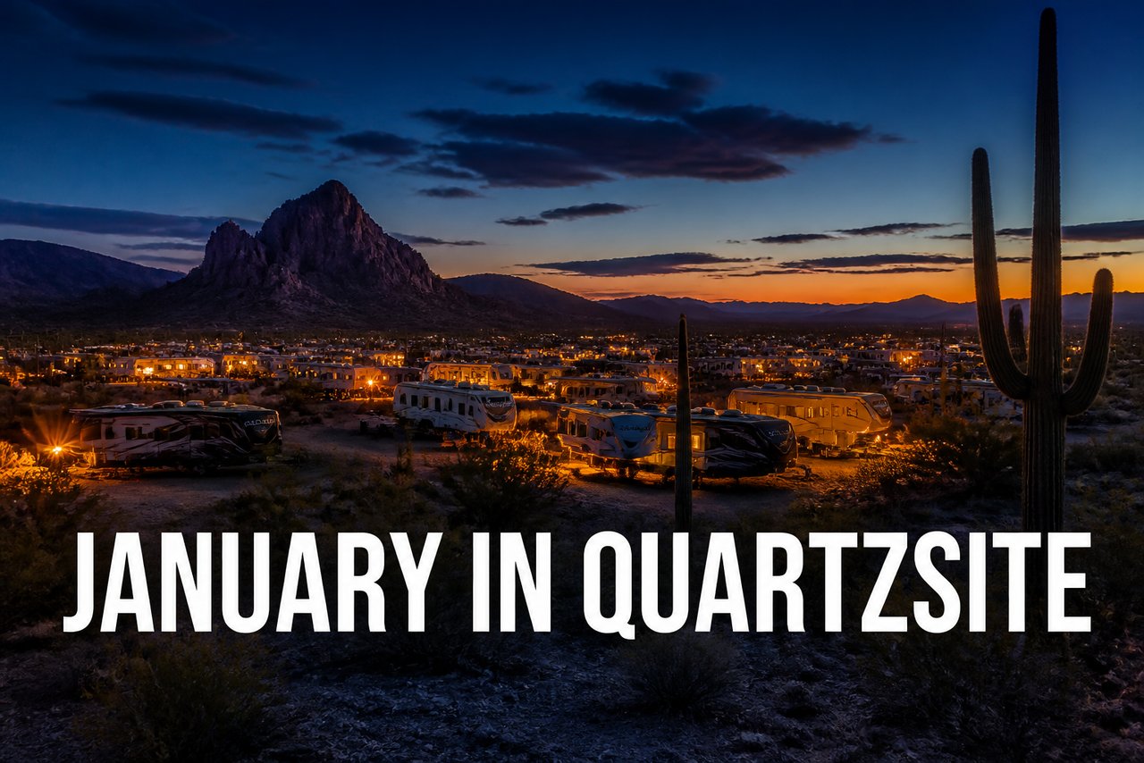 Quartzsite, Our January Home: Snowbirds, Rocks, and a Camel Driver's Grave